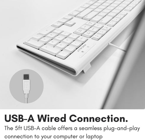 Macally Full-Size USB Wired Keyboard for Mac Mini/Pro, iMac, MacBook with Numeric Keypad