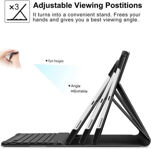 Keyboard Case for T-Mobile Revvl Tab 5G 10.36 Inch Tablet 2023, Slim PU Stand Cover with Bluetooth Keyboard