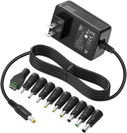 Belker 12V AC Adapter Charger, 2A 1.5A Power Supply for 12 Volt Electronics - 2000mA Max