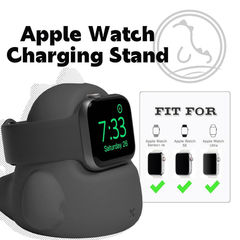 ELETIUO Ultra2/Ultra/10/9/8/SE2/7/6/SE/5/4/3/2/1 (49/46/45/44/42/41/40/38mm),Dinosaur Charger Stand Compatible