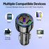 75W USB C Car Charger, 5-Port Adapter, PD & QC3.0 Fast Charging Cigarette Lighter USB Charger for iPhone/Android/Samsung