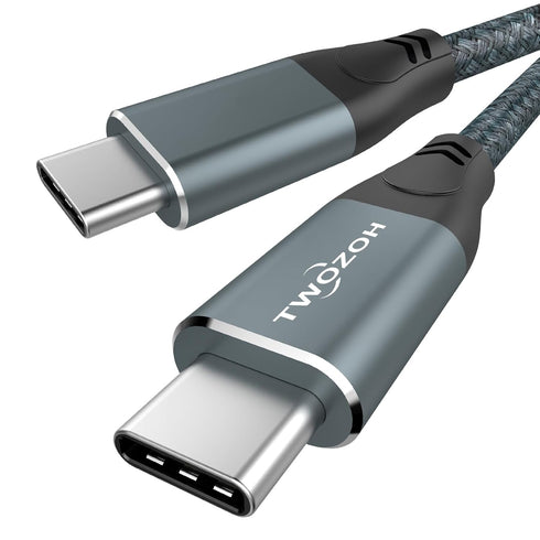 Twozoh USB C to USB C 3.2 Gen 2 Cable 20Gbps Data Transfer 100W PD Fast Charging 4K Video Output Monitor Cord (10FT,