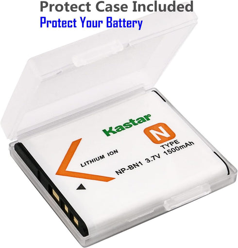 Kastar 1-Pack Battery Replacement for Sony NP-BN1 NPBN1, Type N Battery, Sony BC-CSN, BC-CSNB Charger, Sony Cyber-shot DSC-WX150, Cyber-shot DSC-WX200, Cyber-shot DSC-WX220, Cyber-shot DSC-J10