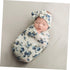 TAKESH 2 Sets DIXII Hair Band Receiving Blanket Newborn boy Clothes Floral Suit Photo Props Swaddle wrap Infant