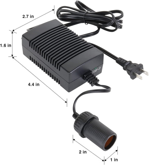 Koolatron 110 Volt AC to 12 Volt DC Power Adapter, 12V 5A DC Power Converter, Black, 6 Ft Cord
