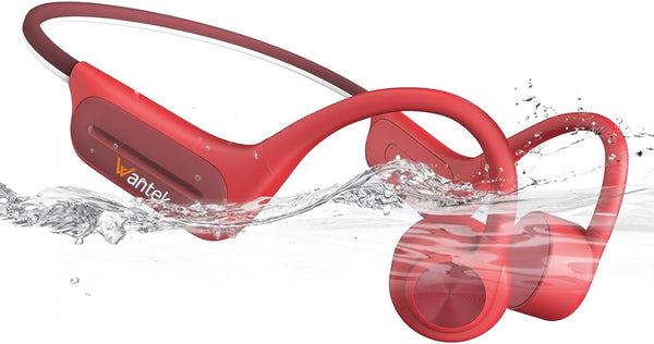 Wantek Bone Conduction Headphones,Bluetooth Swimming Headphones with 32GB MP3,IP68 Waterproof Open Ear