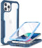 ANSHOW for iPhone 12/12 Pro Case, 360 Full Body Rugged Case with Built-in Screen Protector, Blue