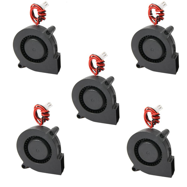 5Pcs Black Brushless DC Cooling Blower Fan 5015S, 5V, 50x15mm