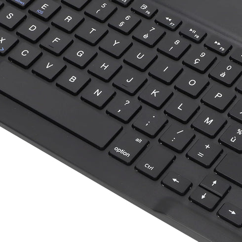 French European AZERTY Bluetooth Keyboard, 10inch Slim Portable Tablet Keyboard with Brushed Metal Texture for Phone