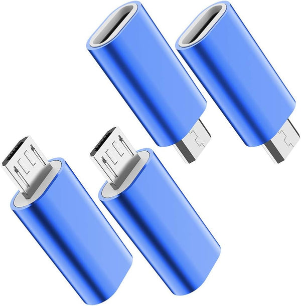 JXMOX USB C to Micro USB Adapter, 4-Pack, Type C Female to Micro USB Male Connector for Samsung Galaxy