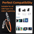 USB C to C Cable 5ft Chubby Silicone 4 in 1 Charging Cable with LED Display for iPhone 15, Samsung S24