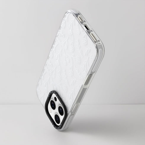 Dumkery 16 Cute White Flowers Case Compatible with iPhone Pro Max Clear Case, Floral Aesthetic Pattern, Soft TPU