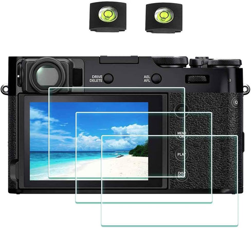 Screen Protector for Fujifilm X100VI X100V Camera, 3 Pack with Hot Shoe Cover, 0.3mm 9H Hardness