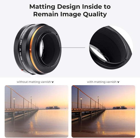 K&F Concept IV PRO NIK-FX Lens Mount Adapter with Aperture Control Ring for Nikon F Series Lens to Fujifilm X-Series