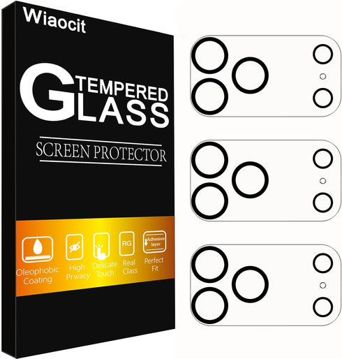 Wiaocit 3 Pack Tempered Glass Camera Lens Protector for iPhone 17 Pro