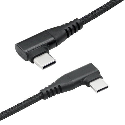 Right Angle USB C to USB C Cable 1M/3FT, 90 Degree 60W PD Type C Fast Charging & Data Transmission Nylon Braided