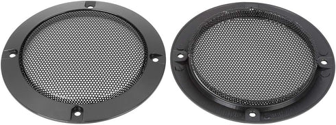 X AUTOHAUX 4pcs 4 Inch Metal Glossy Audio Speaker Cover, Subwoofer Grill Horn Guard, Black