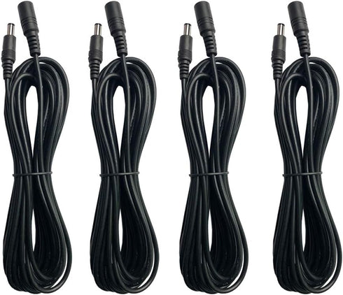 Power Extension Cord 4Pack, 10ft DC 12V Power Supply Adapter Extension Cable for IP Security Cameras, LED Lights
