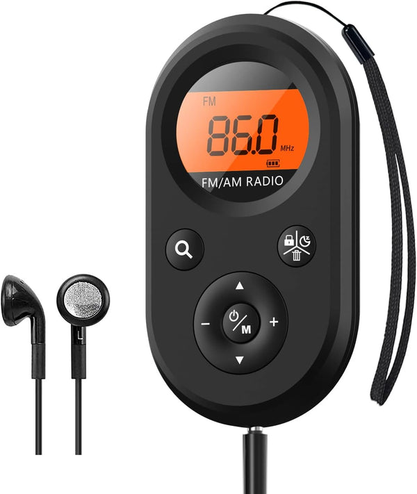 Personal Pocket Radio AM/FM Portable, Rechargeable Transistor Radio with Best Reception, Long Battery Life, Stereo