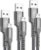 JSAUX Micro USB Charger Cable (3-Pack 3.3ft+6.6ft+10ft) Nylon Braided Cord for Samsung Galaxy S6 S7 Edge Note 5 - Grey