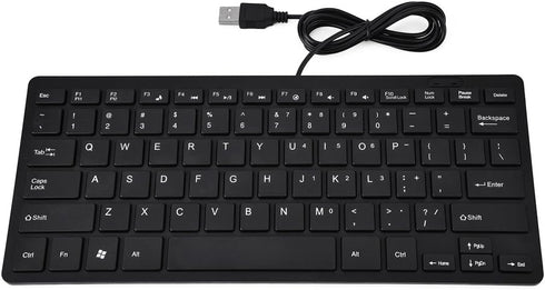 Yoidesu Mini Wired Keyboard, Thin Full Size USB Corded Keyboard for PC, Computer, Laptop, Windows