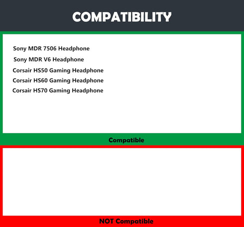 Premium Earpads Cushions Replacement Compatible with Sony MDR 7506 MDR V6 Corsair HS50 HS60 HS70 Pro Gaming Headset Ear pads with Softer Protein Leather/Memory Foam