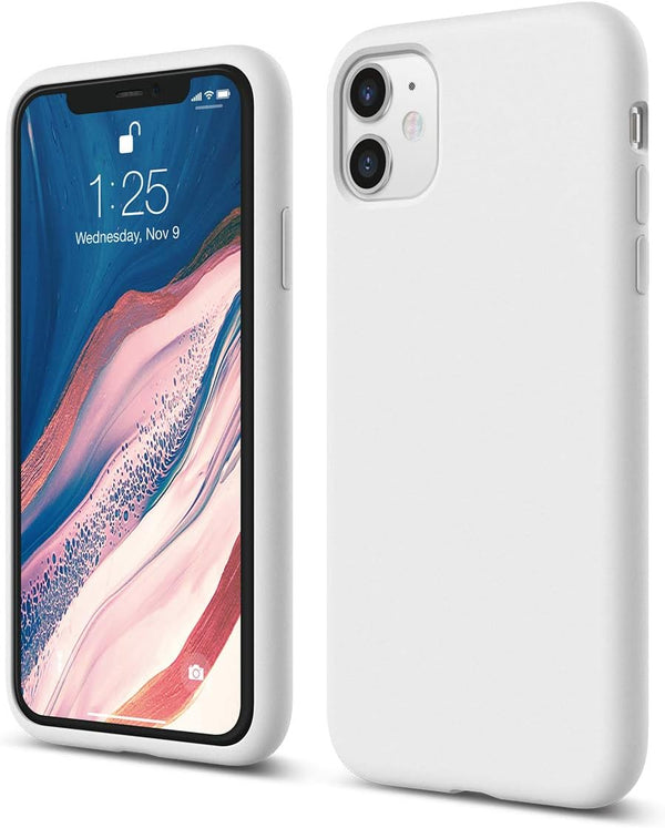 elago iPhone 11 Case, White, Liquid Silicone Full Body Protective Cover with Shockproof & Anti-Scratch Microfiber Lining