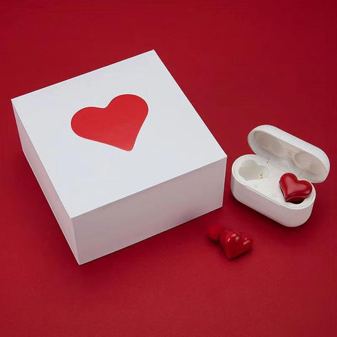 Dpofirs Wireless Earbuds, Heart Shaped Bluetooth Headphones, HiFi Stereo Earphones, Rechargeable Waterproof for Working