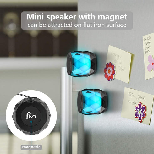 LFS Portable Bluetooth Speaker with Lights, Waterproof Night Light Wireless Magnetic Speaker, 7 Color LED Auto-Changing