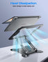 JCZT 360 (10-16") Adjustable Laptop Stand, Rotating Base Ergonomic Computer Stand, Foldable Laptop Stand for Desk