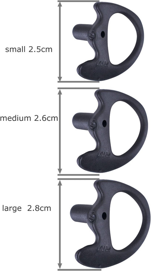 Two Way Radio Ear Mold Replacement Soft Silicone Ear Insert Earmold for Acoustic Coil Tube Earpiece (Black, 2 pair small)