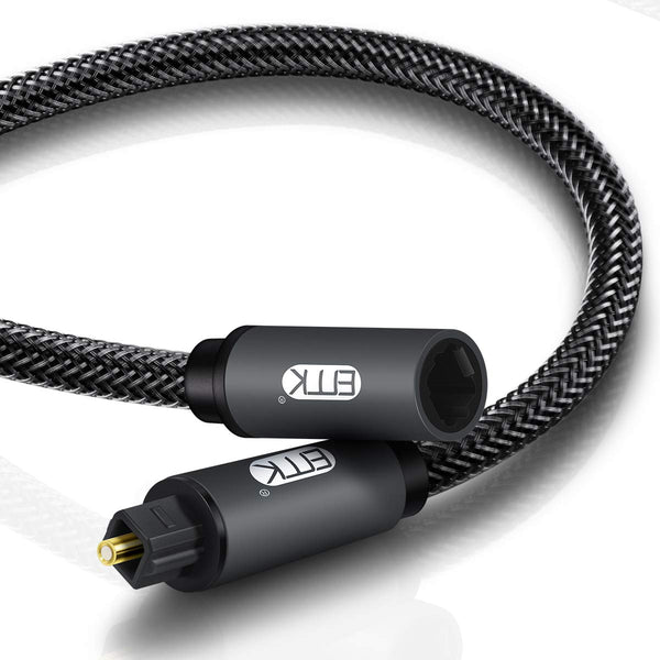 EMK Optical Extension Cable Male to Female Coupler Cord Nylon Braided Jacket