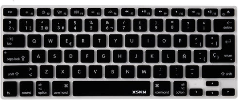 XSKN Spanish Language Silicone Keyboard Skin Cover for MacBook Air 13 & Pro 13 15 17 inch (Black)