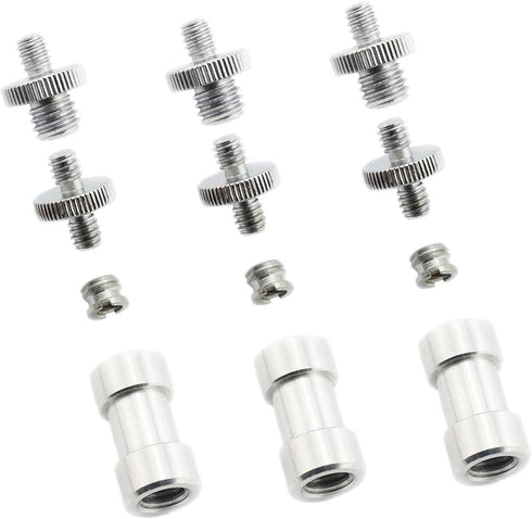 Maxmoral 3 Sets 1/4 Inch to 3/8 Inch Threaded Screw Mount Adapter Set for Camera Tripod Monopod DSLR Flash Trigger