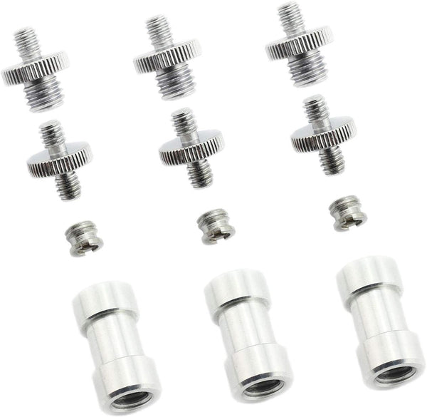 Maxmoral 3 Sets 1/4 Inch to 3/8 Inch Threaded Screw Mount Adapter Set for Camera Tripod Monopod DSLR Flash Trigger