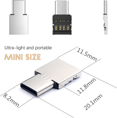 USB C to USB Adapter, 10 Pack Miniest USB C to A Male to Female Adapter, Hidden Slim Converter for USB Cable