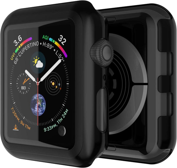 Punkcase Bumper Case for Apple Watch 44mm with Built-in Screen Protector | 9H Tempered Glass Cover | Ultra Slim Design
