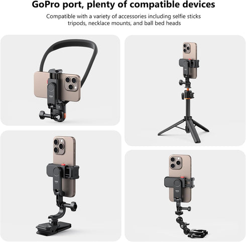 VRIG 11 10 9 8 7 6 5, 2, iPhone13 Phone Holder/Hot Shoe Mount Adapter Kit Compatible with Action Camera GoPro Hero DJI