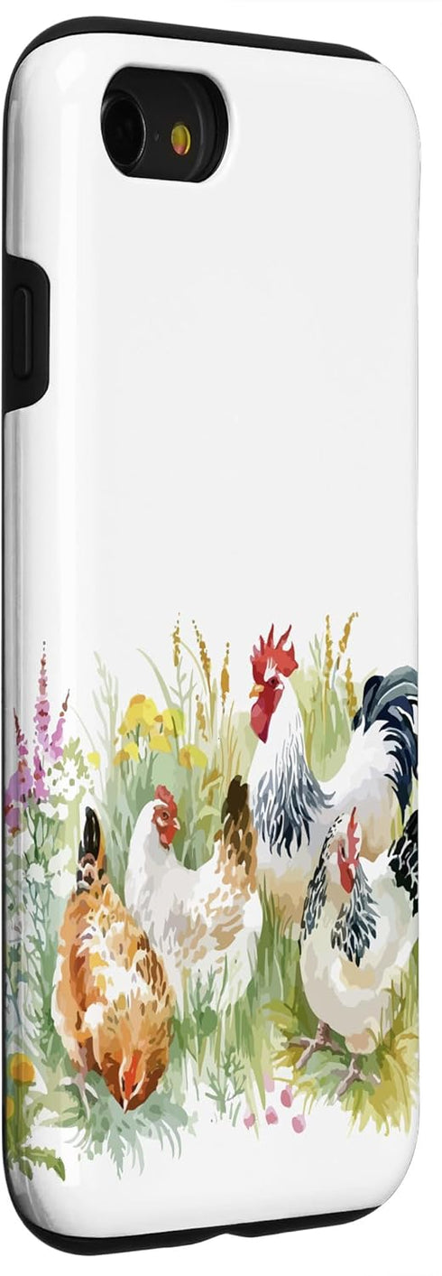 iPhone SE (2020) / 7 / 8 Cute Chicken Farm Animal Watercolor Case