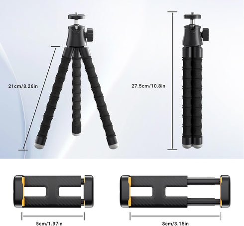LenTok 360 Flexible Phone Tripod with Zoom Wireless Remote for iPhone Video Recording, Mini Octopus Camera Stand