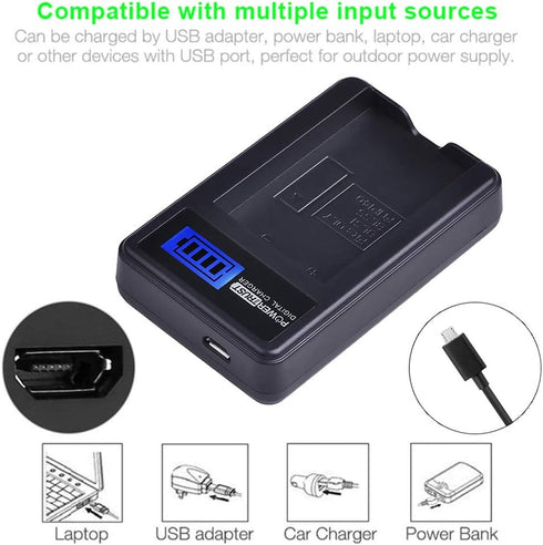 2Pack PS-BLS1 BLS 1 BLS1 BLS-1 Li-ion Batteries and LCD USB Charger for Olympus E-PL1 E-P1 E-P2 EP3 EPL3 Evolt E400 E410 E420 E450 E620
