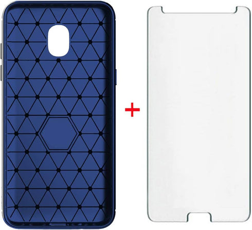 Samsung Galaxy J7 Star J7 Refine J7 2018 J7V V 2nd Gen J737V Phone Case with Tempered Glass Screen Protector