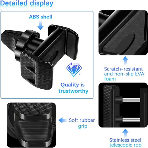 TNAIYH 360 Car Vent Phone Holder, Rotation Hands-Free Stable Vehicle Air Vent Clip Cellphone Stand, Automotive Interior