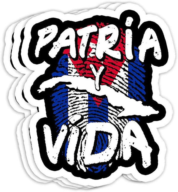 Patria Y Vida Cuba Gift Decorations - 4x3 Vinyl Stickers, Set of 3 Laptop Decal, Water Bottle Sticker