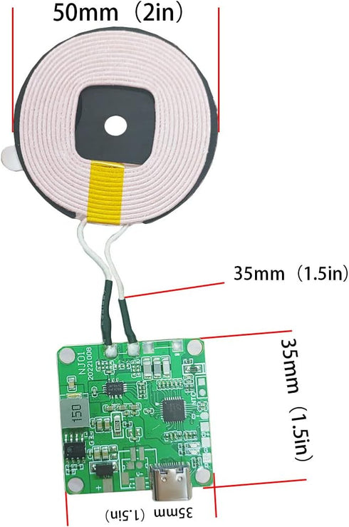 Gikfun 20W Qi Charger Module Coil for Car Fast Charging DIY Parts, Universal Type-C Interface EK1984