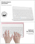 MoKo Universal Tablet Case with Keyboard for 9", 9.7", 10.1", 10.2", 10.4", 10.5", 10.9", 11" Tablets, Pink
