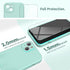 SURPHY Mint Green Compatible Case for iPhone 13 with Screen Protector, (Camera Protection + Soft Microfiber Lining),