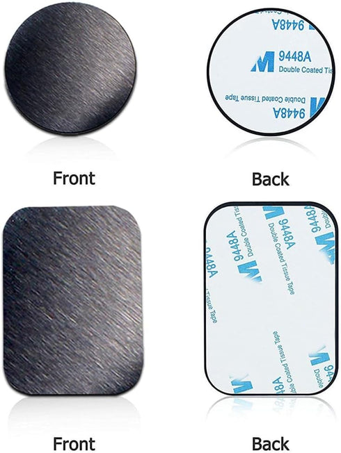 ACKLLR 16 Pieces Phone Car Mount Metal Plate with Adhesive for Magnetic Mount, 8 Rectangular and 8 Round