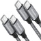 etguuds USB C to USB C Cable 2ft, 2-Pack, 60W Fast Charging for Samsung Galaxy S24 S23 S22, iPhone 15 Pro Max