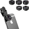 5-in-1 Smartphone Lens Kit - 120° Wide-Angle, 210° Fisheye, 25X Macro, Starburst, Hexagonal Kaleidoscope